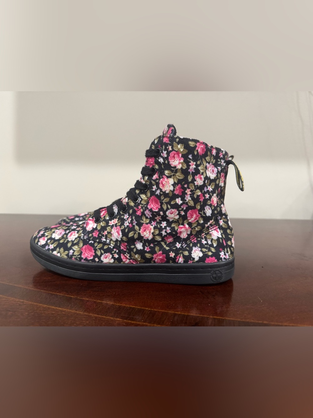 Dr. Martens Women's Floral Combat Boots - Black & Pink